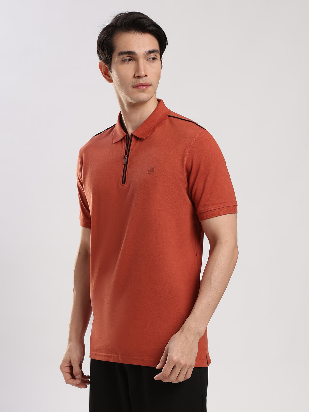 Rust Solid  Half Sleeve Polo T-Shirt