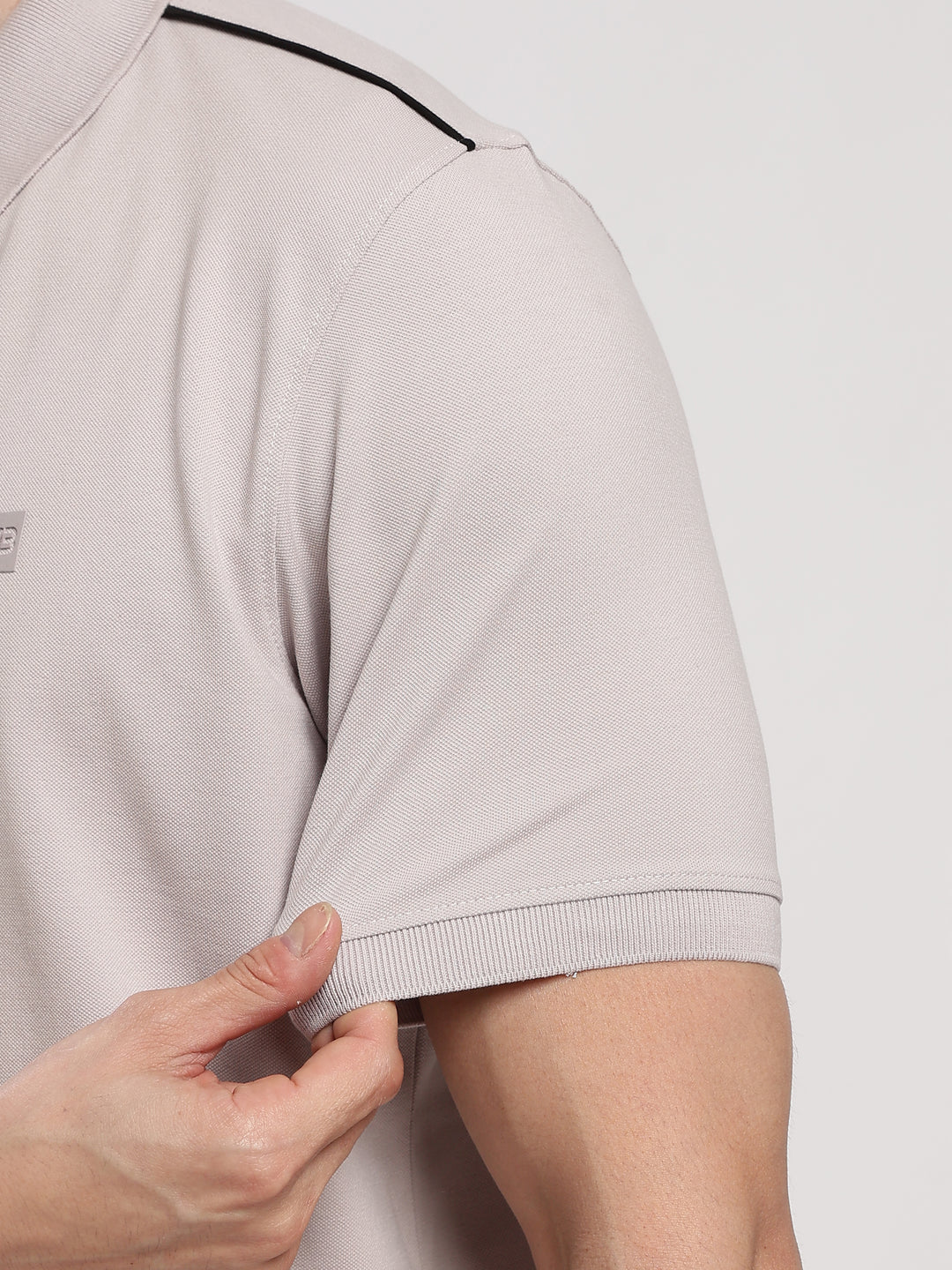 Lavender Solid  Polo T-Shirt