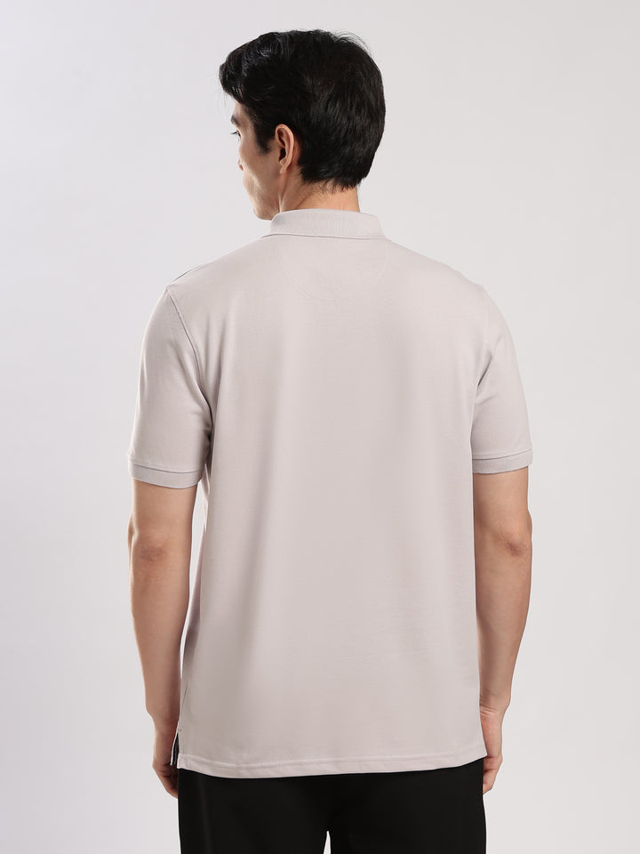 Lavender Solid  Polo T-Shirt