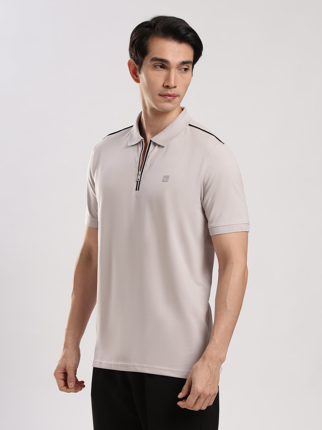 Lavender Solid  Polo T-Shirt