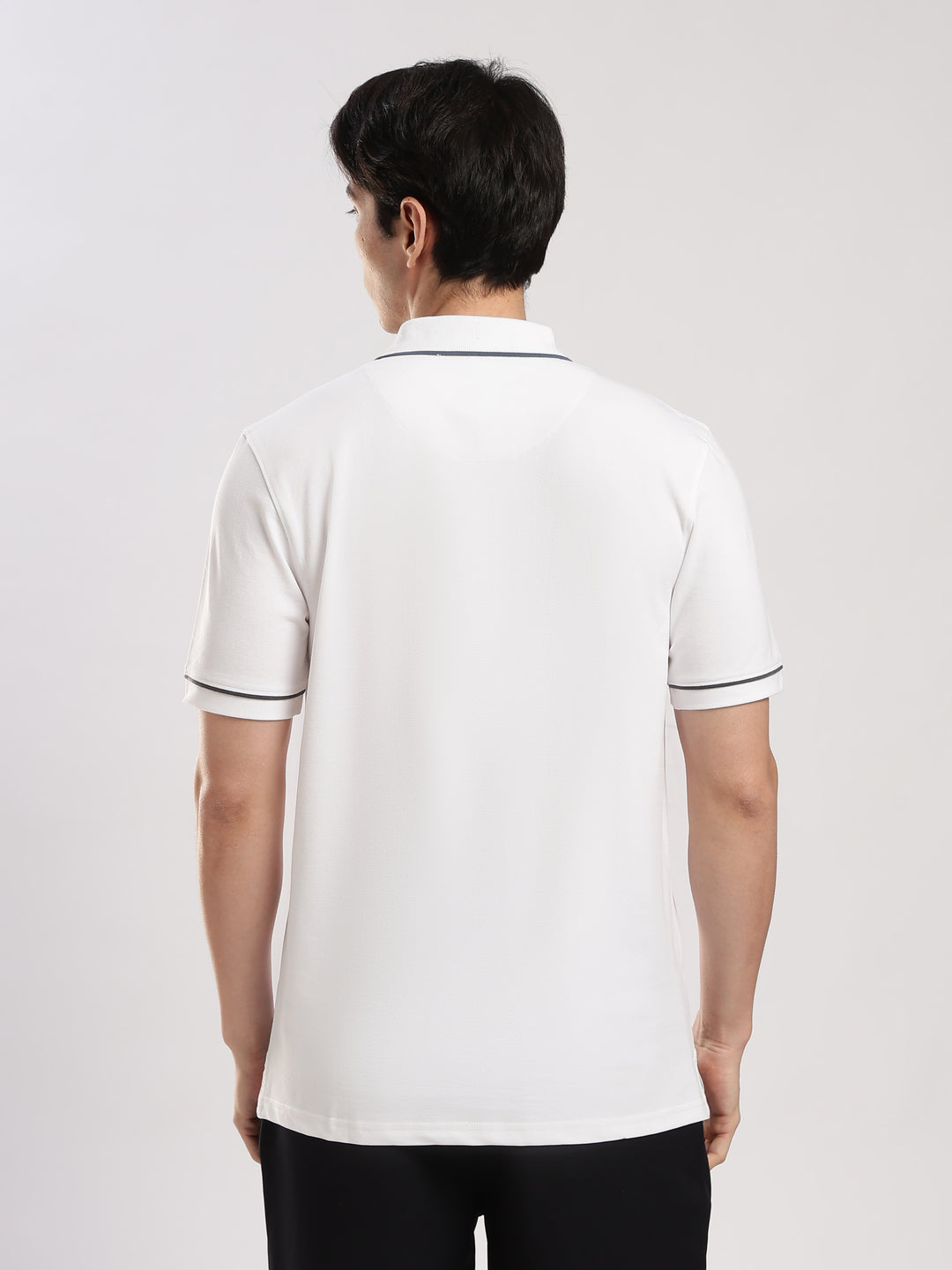 White Solid  Polo T-Shirt