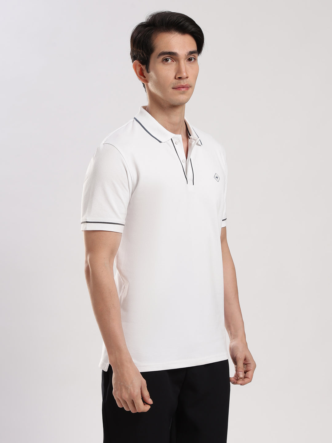 White Solid  Polo T-Shirt
