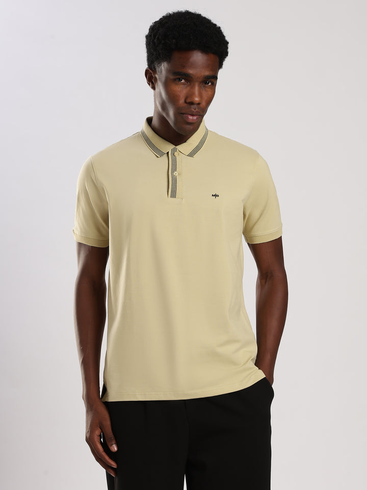 Pastel Green Solid  Half Sleeve Polo  T-Shirt