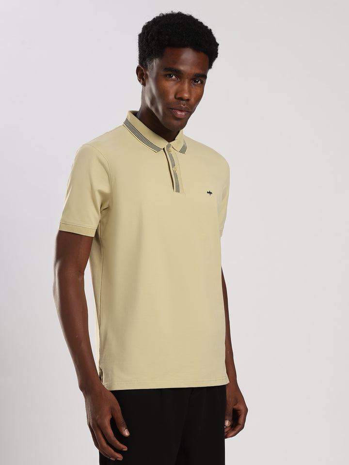 Pastel Green Solid  Half Sleeve Polo  T-Shirt