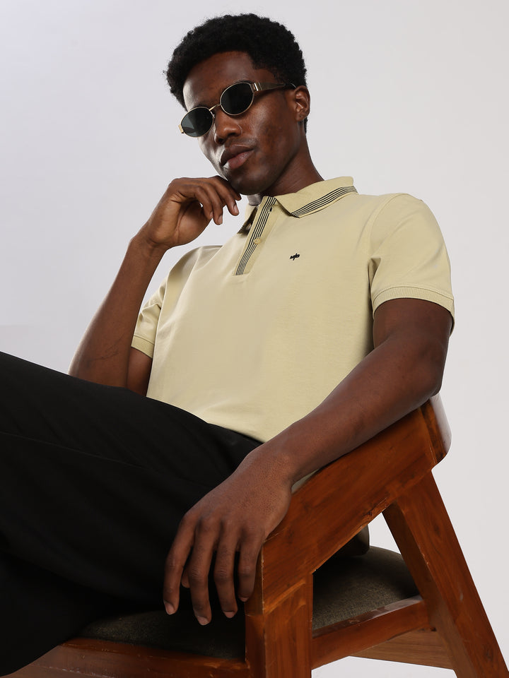 Pastel Green Solid  Half Sleeve Polo  T-Shirt