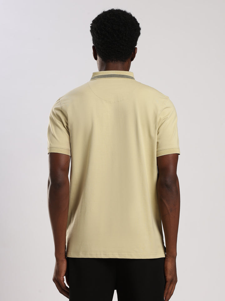 Pastel Green Solid  Half Sleeve Polo  T-Shirt