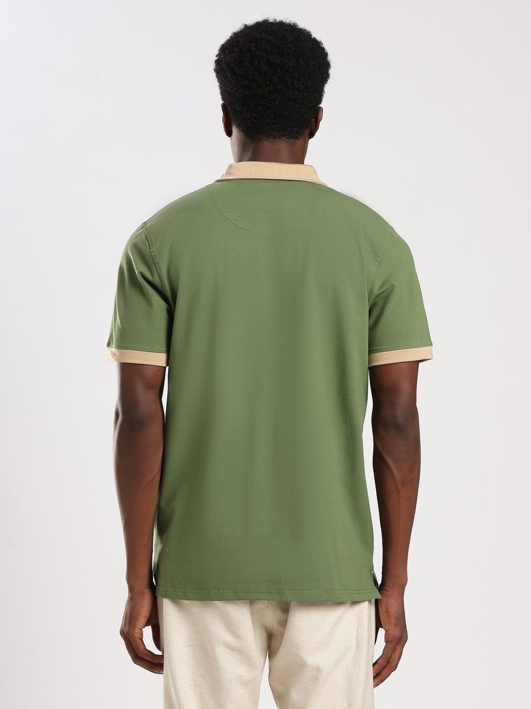GREEN  Solid  Regular Fit Polo T-Shirt