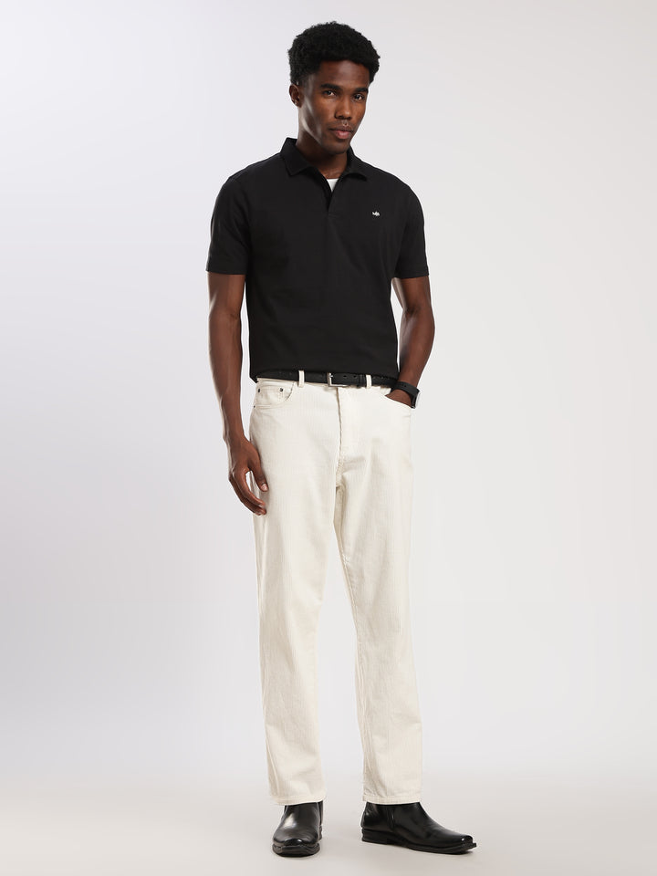 Black Solid Half Sleeve Polo T-Shirt