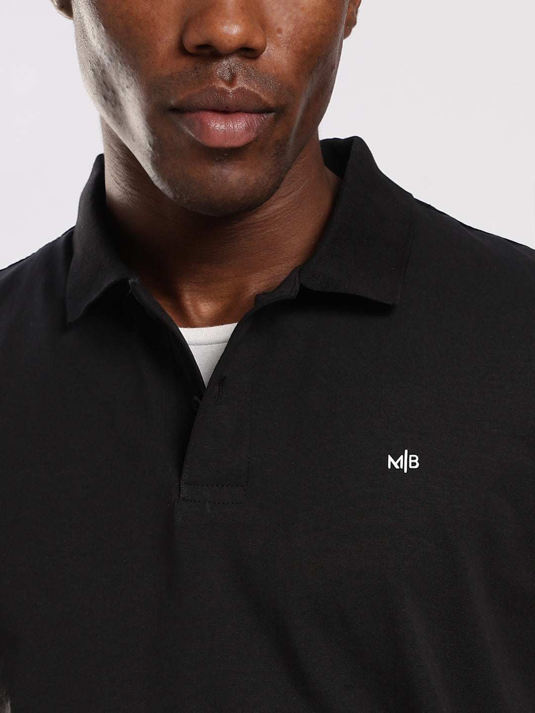 Black Solid Half Sleeve Polo T-Shirt