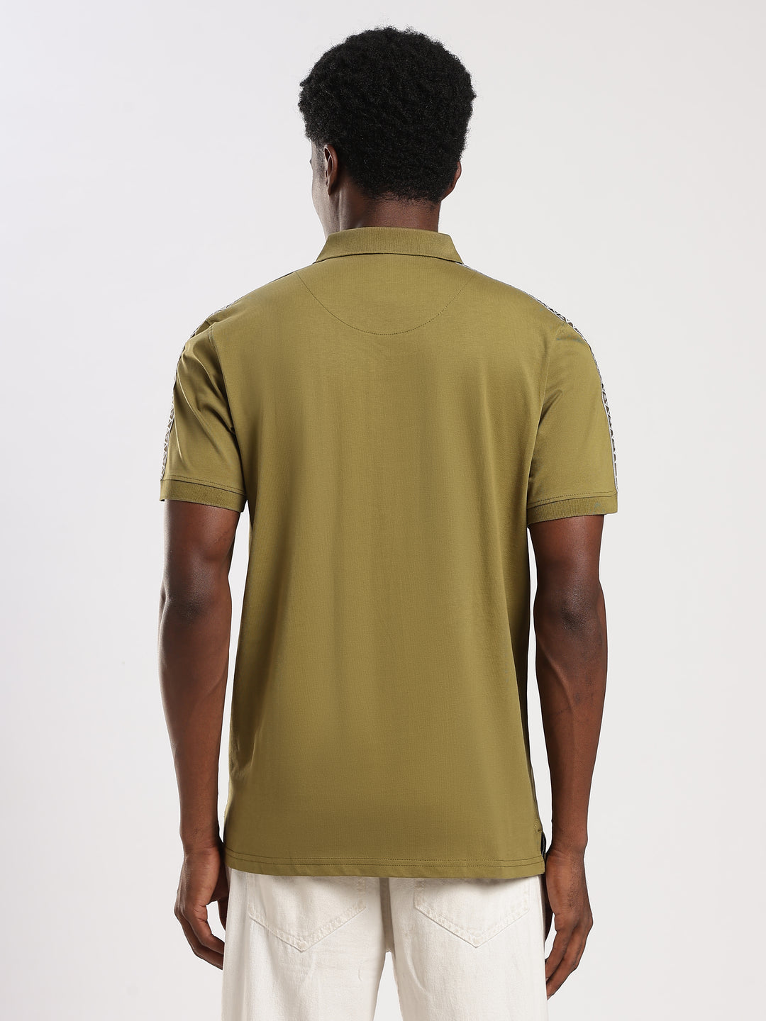 Olive  Solid Half Sleeve Polo T-Shirt