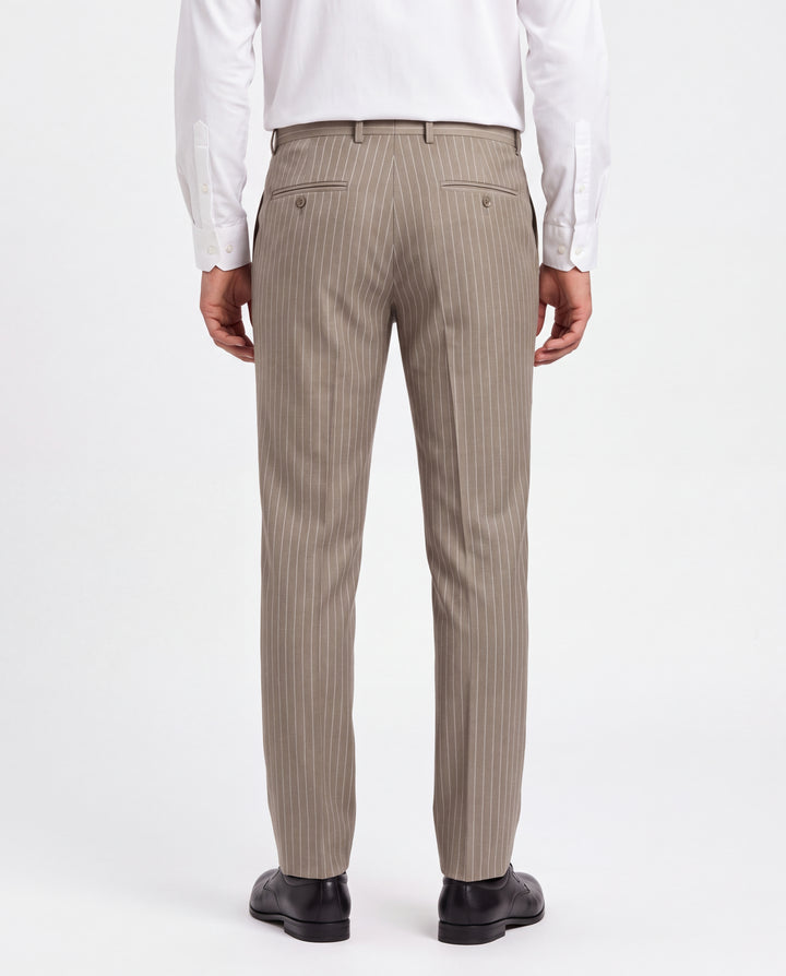 Fawn Slim Fit Striped Expendible Trouser