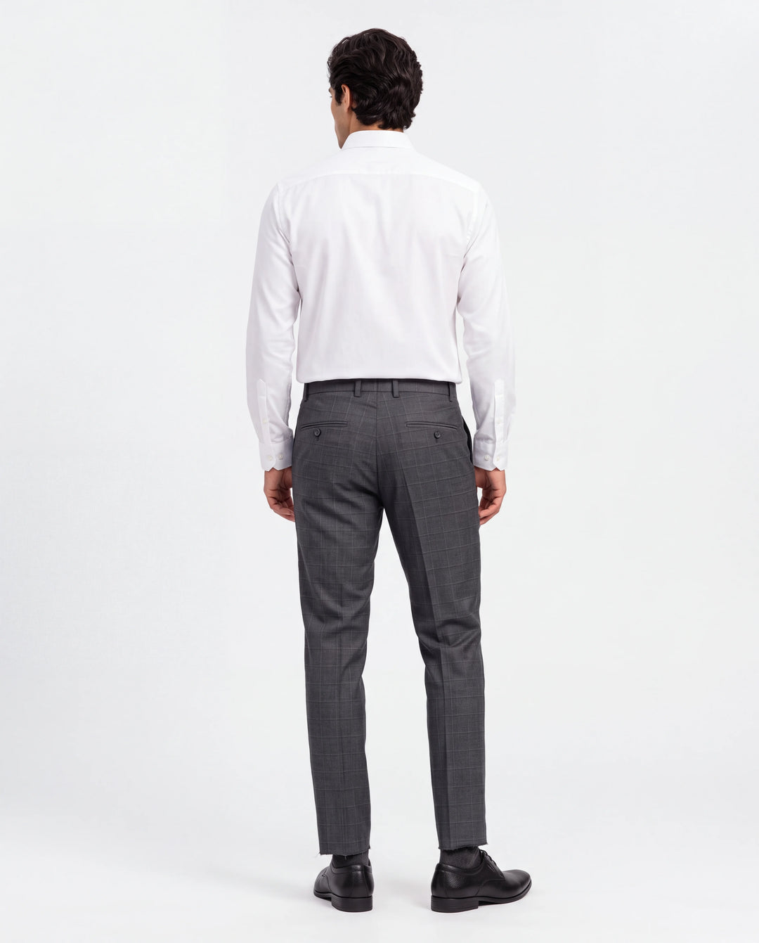 Grey Slim Fit Striped  Formal Trouser