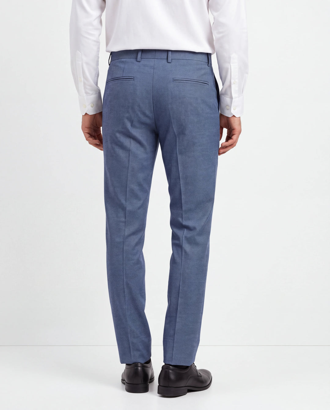 Blue Slim Fit Plain Formal Trouser