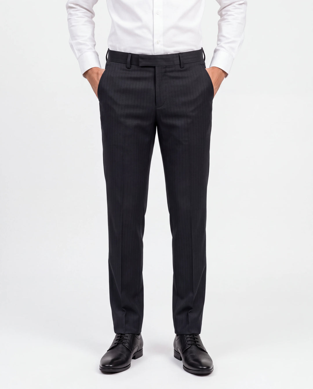 Dark Blue Slim Fit Plain Formal Trouser