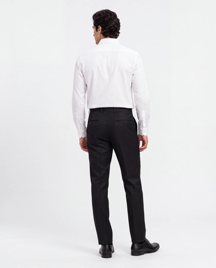 Dark Blue Slim Fit Plain Formal Trouser