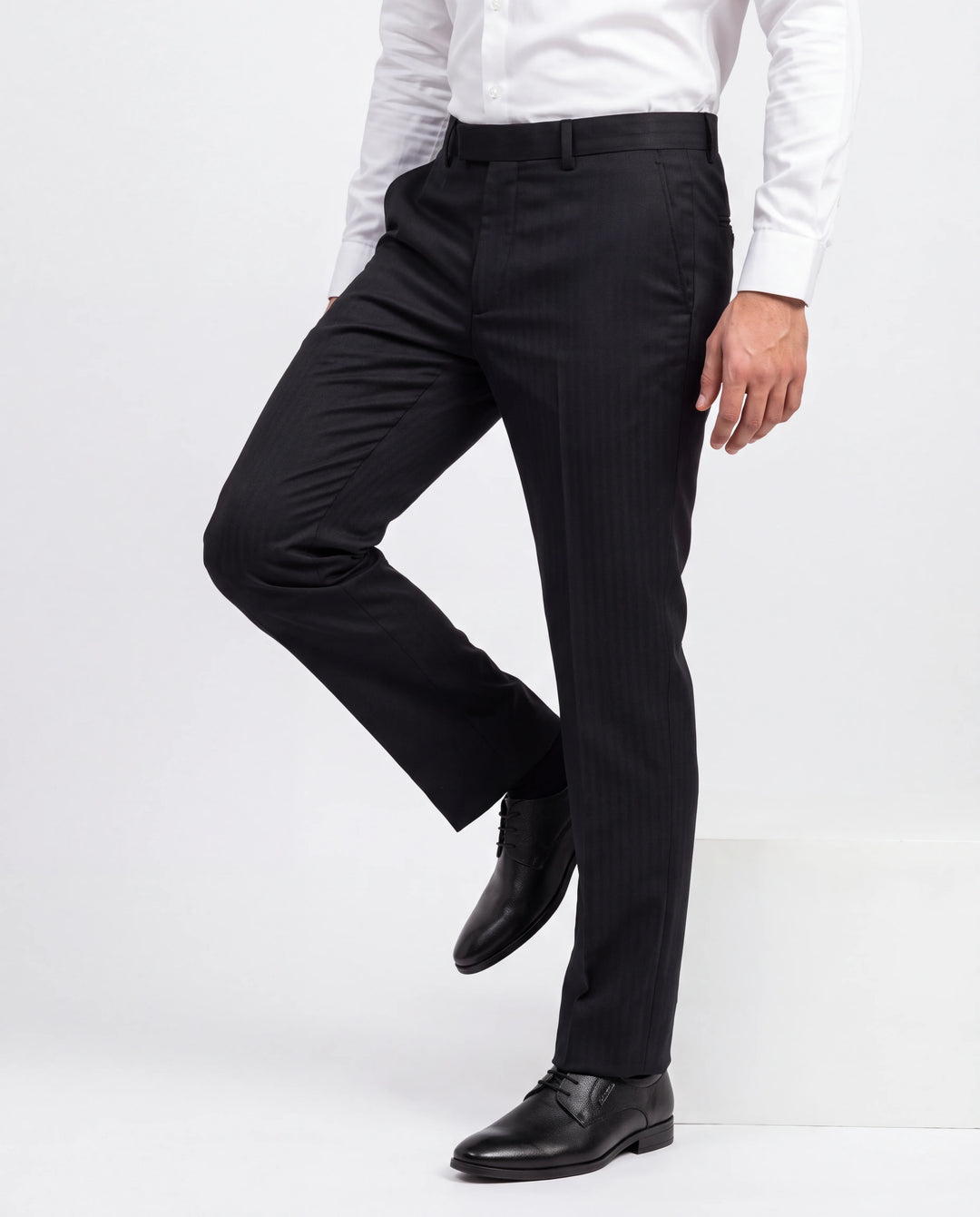 Dark Blue Slim Fit Plain Formal Trouser