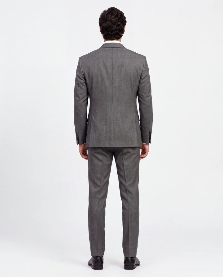 Brown Striped Slim Fit Lapel Collar Double Breasted Causal Blazer