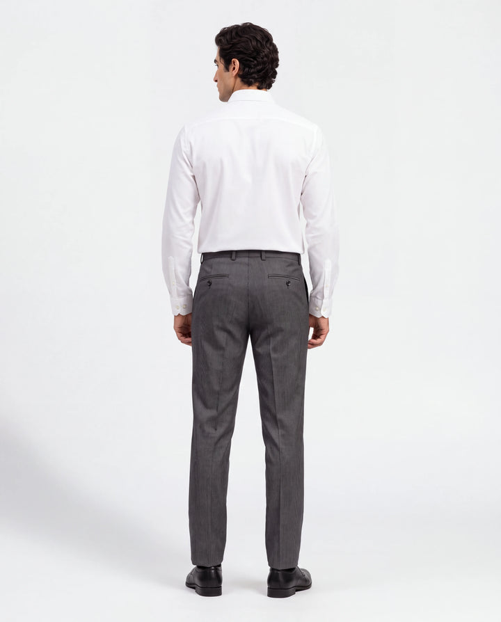 Brown Slim Fit Striped Formal Trouser
