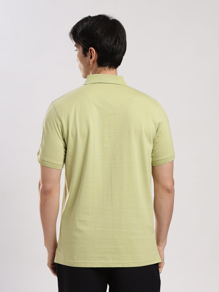 Pastel Green Solid  Half Sleeve Polo T-Shirt