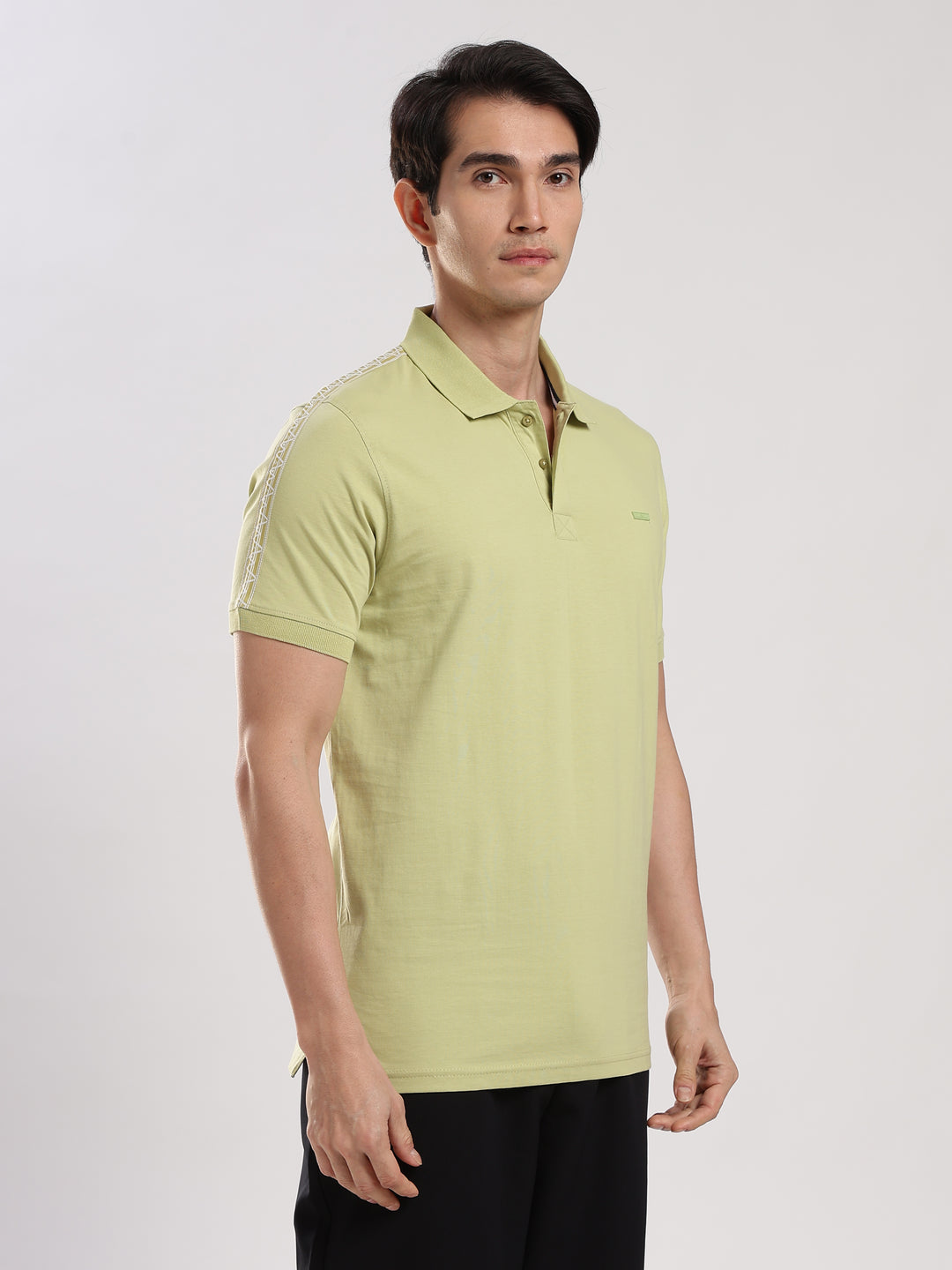 Pastel Green Solid  Half Sleeve Polo T-Shirt