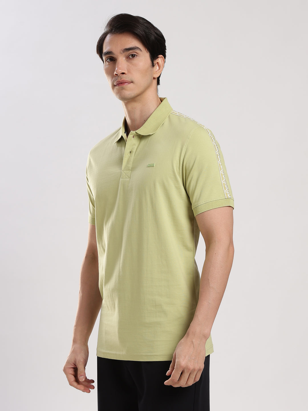Pastel Green Solid  Half Sleeve Polo T-Shirt