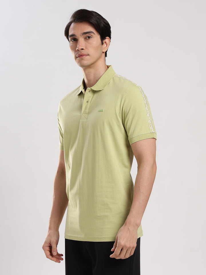 Pastel Green Solid  Half Sleeve Polo T-Shirt