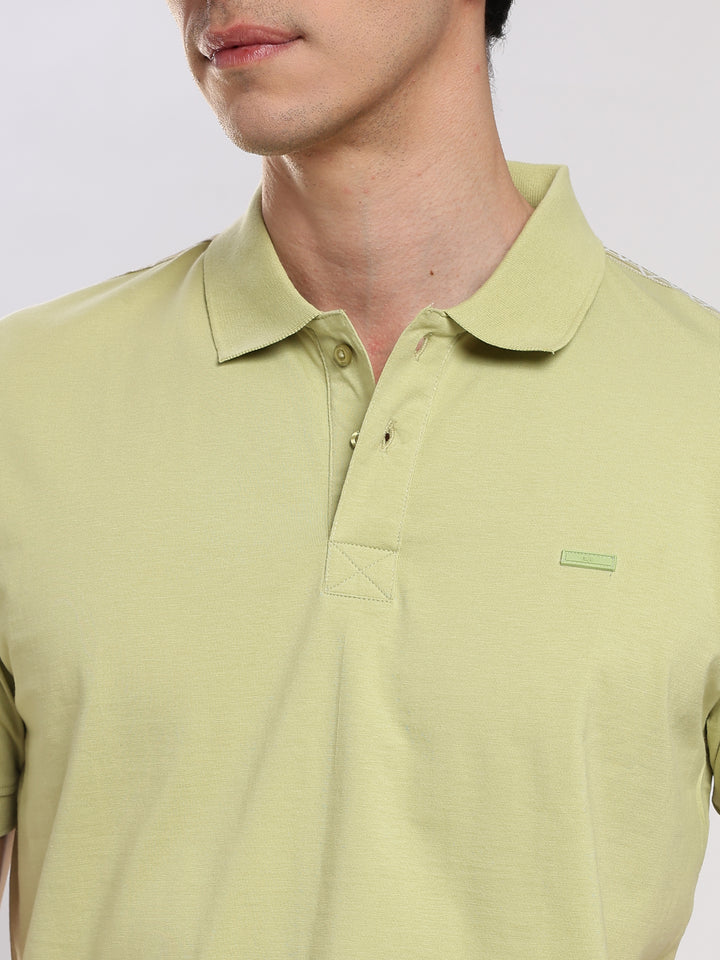 Pastel Green Solid  Half Sleeve Polo T-Shirt