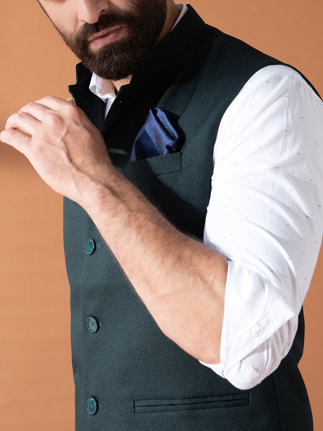 Gentlemen In Green Nehru Jacket