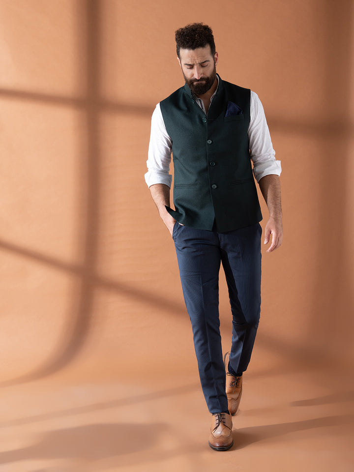 Gentlemen In Green Nehru Jacket