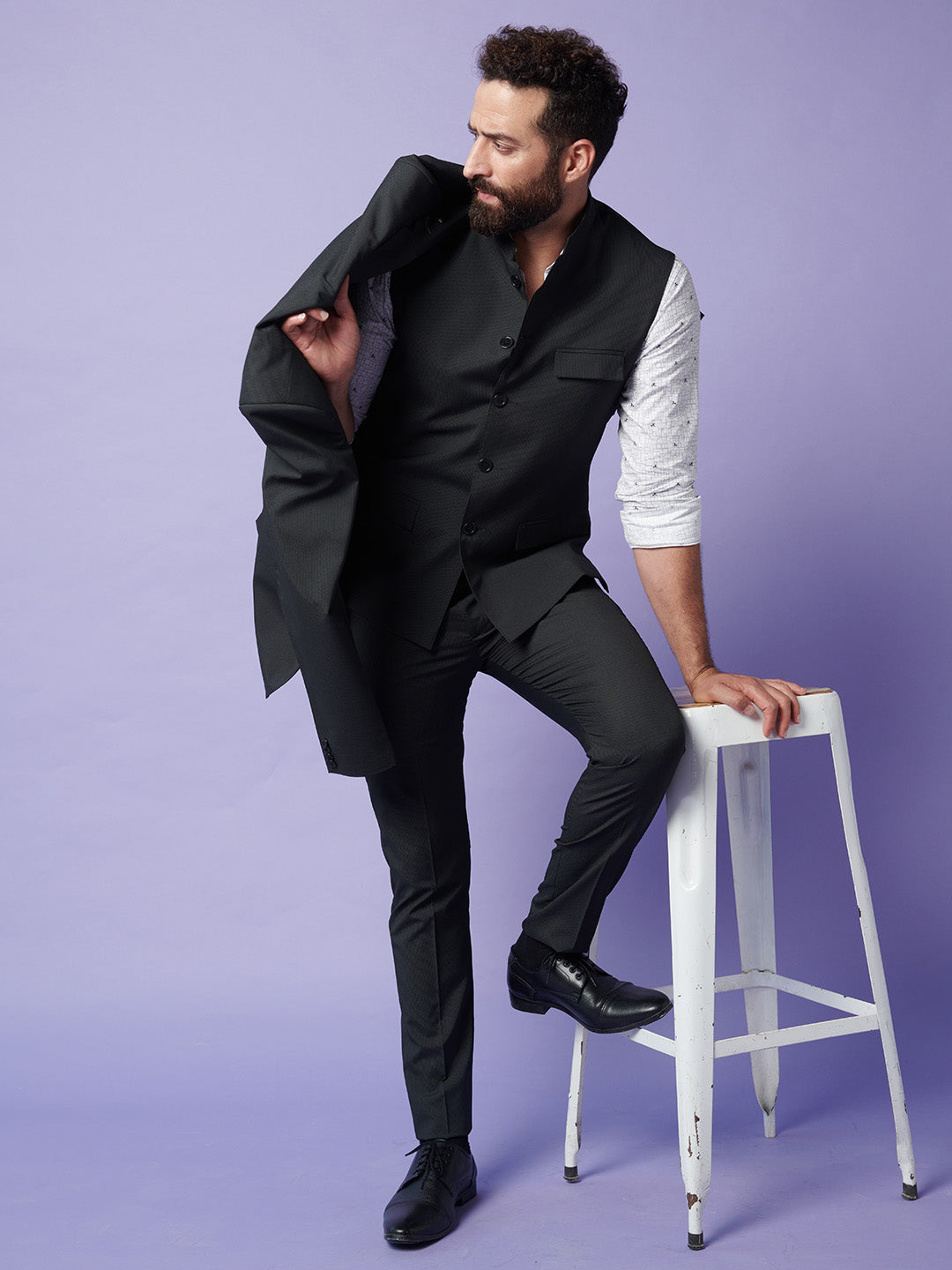 Basic Black Nehru Jacket - Main Image