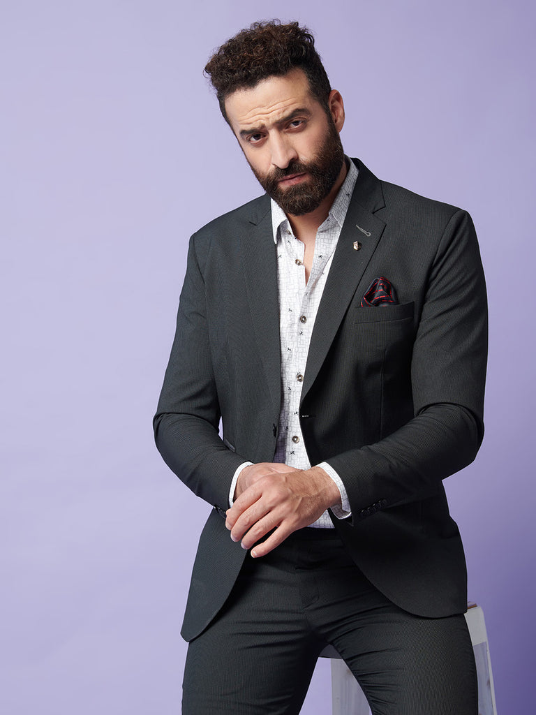 Men In Black Striped Blazer – MR BUTTON