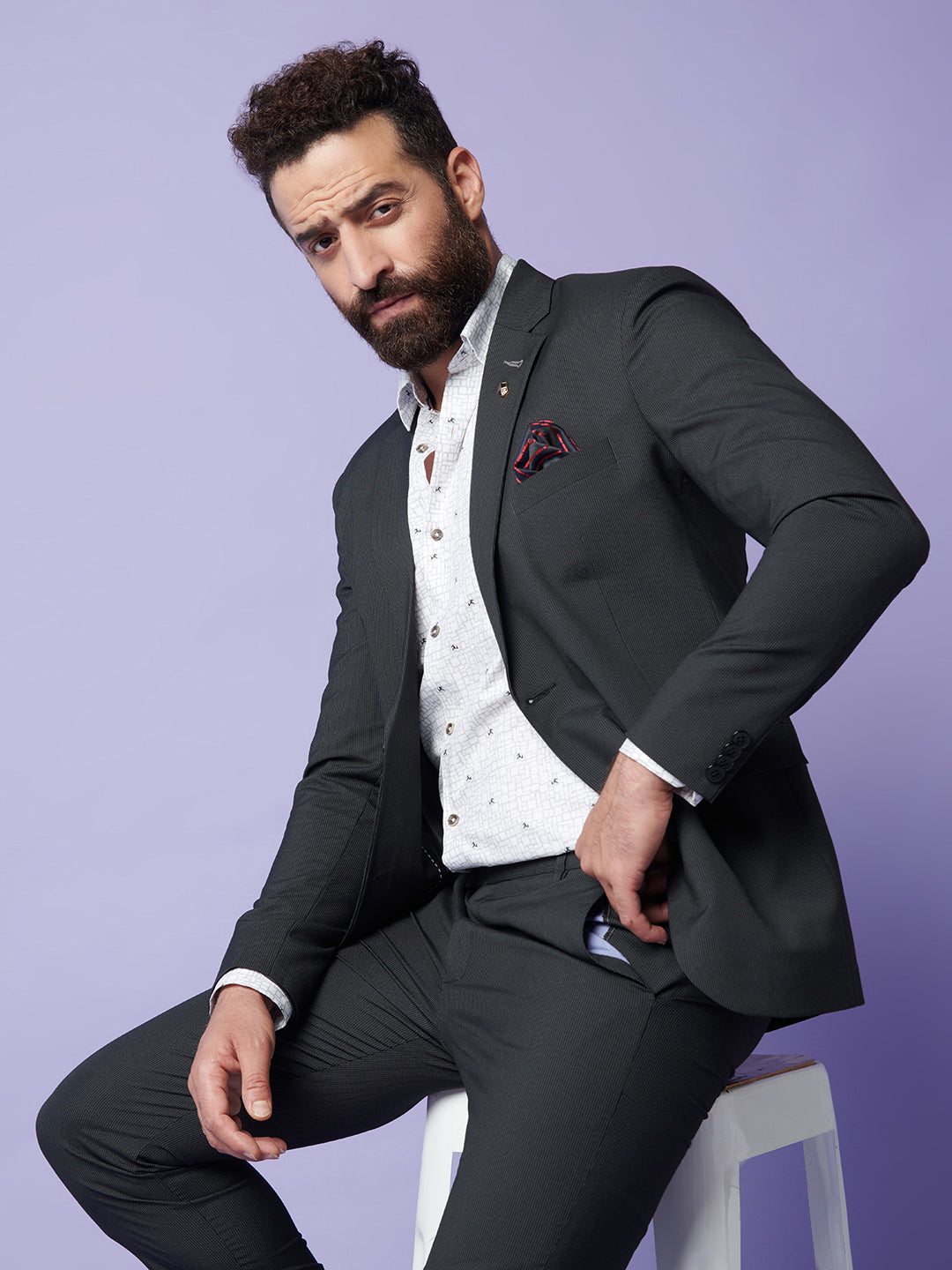 Men In Black Striped Blazer – MR BUTTON