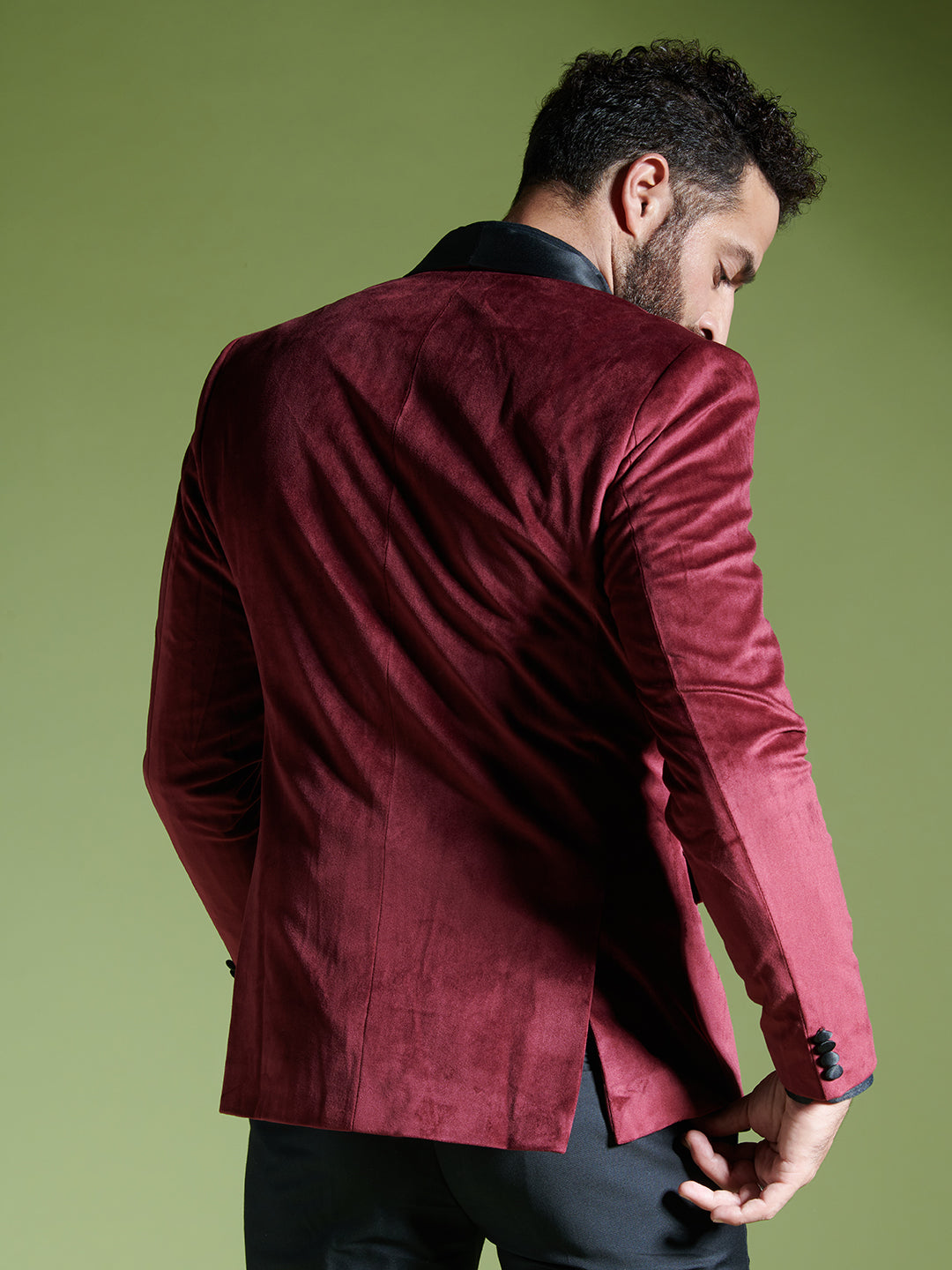 Wine Velvet Tuxedo Blazer – MR BUTTON