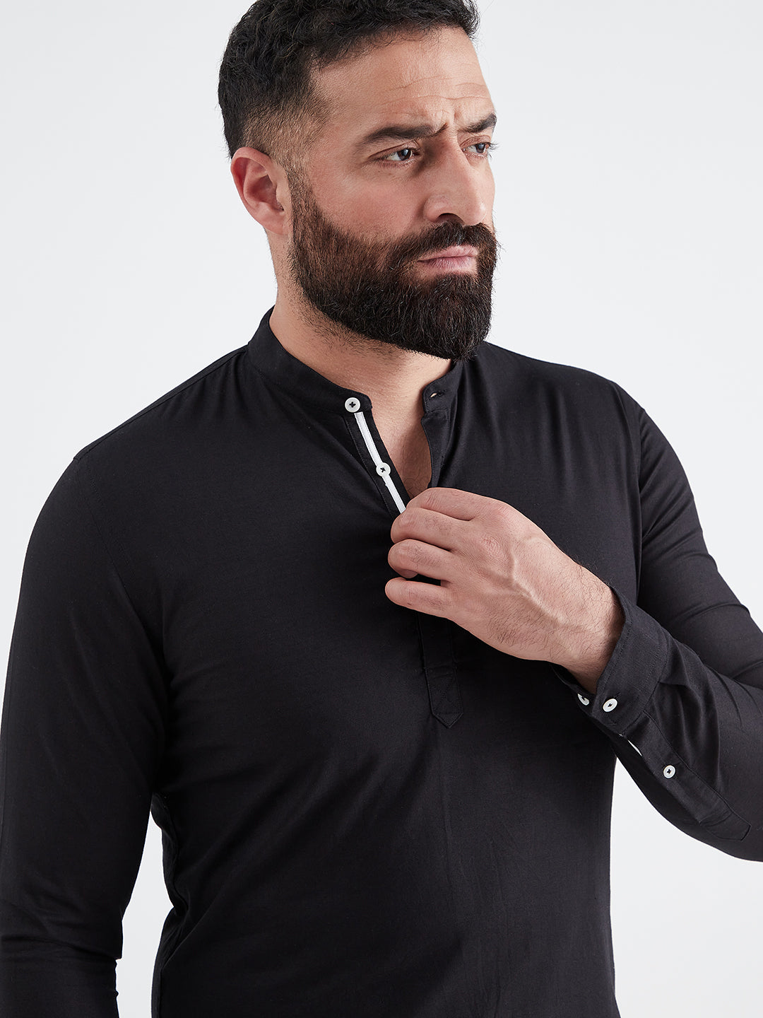 Black Linen Tunic Shirt